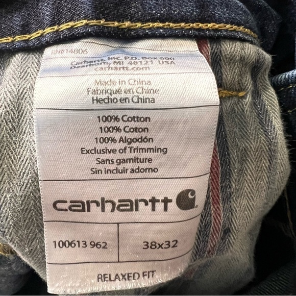 Carhartt Relaxed Straight Jeans Dark Wash Size 38/32 - Picture 14 of 14